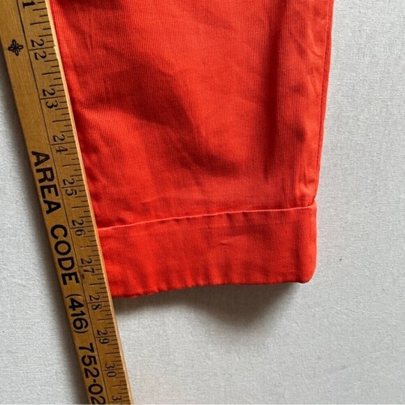 Cambio orange cotton cuffed trouser pants Sz 6 - Picture 8 of 11